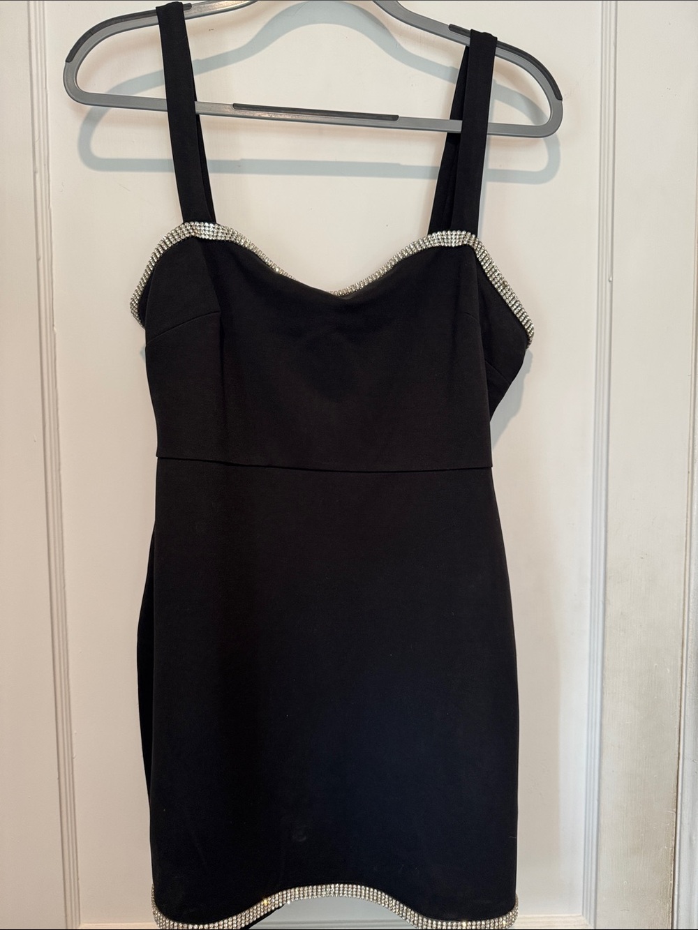 Lulu's Black Rhinestone-Edge Mini Dress